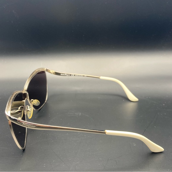 Salvatore Ferragamo Sunglasses SF148S 721 Gold White Frames Gray Lens 58 20 135 - Picture 9 of 16